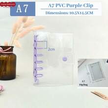 A7 Clear Ring Notebook/Ring Binder/Photo Album With 10 A7 Refills, Monthly/Dot/Grid/Rule Refill Notebook, A7 Ring Planner - Multicolor - View 12