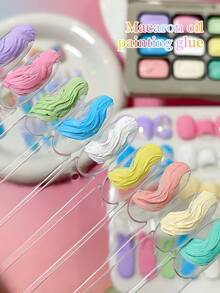 MORDDA 9-Color Macaron Oil Painting Nail Gel Set - Soft Pastel Hues With Artistic Texture, Perfect For Girls' Sweet Nail Art & Casual Looks, Long-Lasting & Easy Apply - 彩色 - 查看 6