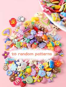 4/8/20PCS Cute 3D Cartoon Patch, Cream Glue Goo Ka Mobile Phone Case Diy Material Small Accessories, Comes With A Roll Of Dot Double-Sided Tape,Girls Handmade Set With Hairpin Pencil Case Girl Heart Stickers Stickers Decorative Small Patterns,School Supplies,Back To School - Random Pattern - View 15