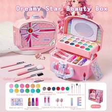 Kids Makeup Set, Pretend Play Makeup Toy For Girls, Princess Cosmetic Playset, Fashion Makeup Party Role Play, Birthday Christmas Gift For Girls - Multicolor - View 9