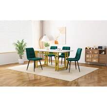 Dining Tables - Dark Green + MDF + Velvet - View 2