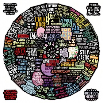 100张讽刺涂鸦贴纸，创意自卫装饰贴纸，适合女孩，可用于剪贴簿、笔记本等。