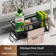 1 件装黑色镂空不锈钢自排水厨房水槽收纳架 - 防锈、防滑、透气设计，可收纳洗碗刷、抹布、肥皂、百洁布、小篮子和厨房储物盒，是家庭厨房水槽台面收纳的理想之选，让清洁工具整齐有序、触手可及。也适用于情人节、婚礼、生日装饰和厨房配件。 - 彩色 - 查看 14