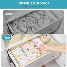 12 Pack Baby Clothes Organizer, Dresser Drawer Organizer For Baby Clothing, Foldable Fabric Closet Drawer Storage Bins, Nursery Dresser Dividers For Bra, Socks, Ties, Scarf - Multicolor - View 3