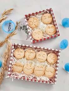 13件套创意饼干模具套装，趣味卡通圆形饼干模具，含12个印章和1个圆形压花工具，塑料材质，DIY烘焙装饰用品