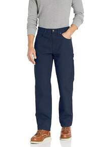 Mens Relaxed-Fit Carpenter Utility Pant With Pockets, Fashionable Workwear - Navy - View 12