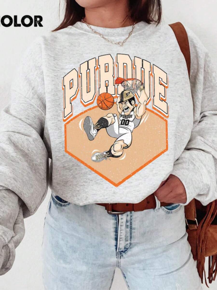 Purdue University Crewneck Sweatshirt, Vintage Purdue Shirt, Retro College Game Day Tee, Boilermakers Fan Gift Unisex (2) - Grey - View 1