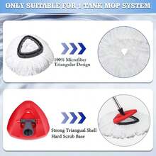 WaIE Jiemi 6 Pack Mop Replacement Heads Compatible With Oceda RinseClean 2-Tank System - Includes 1 Mop Base,6 Microfiber Mop Refills, Easy Cleaning Mop Head Replacement - ColorC - 查看 4