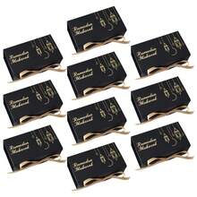 10个开斋节糖果盒 - 金色灯笼和新月图案，长方形纸盒，带丝带，斋月节派对糖果容器，适合开斋节