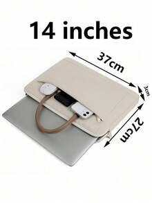 1pc 13 "14" 15 "Multifunctional Computer Storage Hand Bill Shoulder Laptop Bag Compatible With Macbook