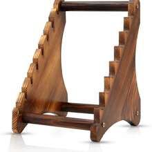 1个木制刀具展示架，家用刀具桌面展示收纳架，适用于水果刀和工具 - 棕色 - 查看 8