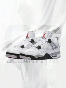 Jordan 4 Retro White Cement (2025)– Men's Lifestyle Sneakers – Shoes For Man -Vintage-Spring & Summer-Inspired Running Shoes, Shock-Absorbing Comfort, Gym To Streetwear Casual Wear-Easter Gift–FV5029 100 - Summit White/Fire Red-Tech Grey-Black - 查看 2