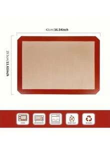 2pcs Silicone Baking Mat Sheet - Reusable Silicone Baking Sheet - Easy & Convenient Nonstick Baking Supplies - 16.5"X11.6" Silicone Mats For Baking - Baking Mat For Oven - Multicolor - View 6