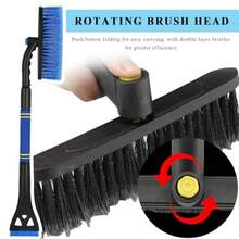 New Rascador de hielo de 31.5 pulgadas y cepillo para polvo de nieve extensible cepillo para polvo giratorio de 360° para coche con agarre ergonómico de espuma herramienta de extracción de hielo - como en la foto - Ver 4