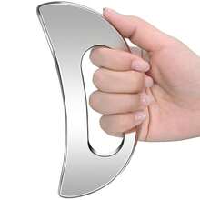 Stainless Steel Gua Sha Massage Tool, Fascia Gua Sha Board, Suitable For Body, Legs, Waist, Back And Hands - Soft Tissue And Muscle Relaxation, Physiotherapy Massage | Ergonomic Design | Body Massager - Silver - View 8