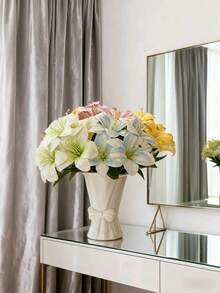 1pc Lily Artificial Flower Fake Flower Decoration Bedroom Living Room Dresser Artificial Flower Interior Decoration Fake Flower Day Lily Flower Pink/Blue/White, Valentine Day, Gift Gifts Birthday Graduation