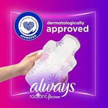 ALWAYS - Almohadillas sanitarias regulares radiantes, tamaño 1, aroma ligero y limpio con alas, 42 unidades(42 count) - Multicolor - Ver 5