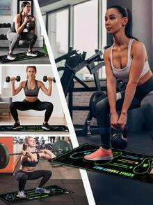 1pc 35x80cm (13.78x31.5 Inches) 1000GSM High Density Silicone Yoga Mat | Non-Slip Wear-Resistant Waterproof Fitness Training Mat | With Foot Position Guide Line Suitable For Squats, Yoga, Strength Training | Suitable For Wooden Floor, Tile, Cement | Washable And Easy To Clean, Multipurpose Home Gym Exercise Mat - Multicolor - View 10