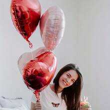 Globos de helio con forma de corazón de 18 pulgadas en color rosa, dorado rosa y rojo, que soportan helio para decoración del Día de San Valentín, cumpleaños, boda, compromiso, aniversario y Día de la Madre - multicolor - Ver 3