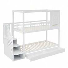 Kids Bed Frames, Headboards & Footboards - White + Wood + 90cm*200cm-1 - View 11