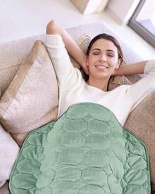 Weighted Blanket Twin Size 15lbs, Soft Warm Fabric Relaxing, Heavy Blanket Sofa Bed,, 48 X 72 Inches - Cây xô thơm xanh - Xem 3