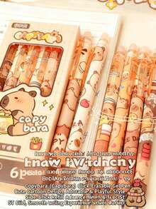 K-Pop /Capybara Aesthetic Quick-Dry Erasable Gel Pen - Ins-Inspired Stylish Retractable Pen | Smooth-Writing Thermo-Erasable Ink, Comfort Grip For Student Note-Taking, Homework & Daily Writing | Kid-Friendly Design For Teens & Young Learners - Multicolor - View 8
