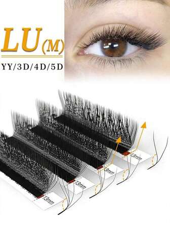12Rows LU/M Curl D Curl YY 3D 4D 5D W Shape Eyelash Extension Hand Woven Soft Light Natural Lashes Premade Volume Fan Eyelashes Suitable For Various Occasions. For Daily Use. For Dates. For Shopping. Eyelashes.