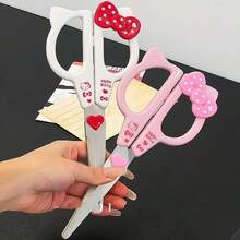 Sanrio 1件三丽鸥Hello Kitty手工剪刀 可爱猫咪艺术剪刀 儿童文具 学校办公用品 女孩礼物（随机产品包装）