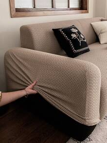 1 Vỏ bọc ghế sofa trơn màu cổ điển, độ đàn hồi cao, chống bụi và chống bẩn, bảo vệ đồ nội thất có thể giặt bằng máy/tay, phù hợp với mọi mùa, phù hợp với ghế sofa 3/4 chỗ ngồi (có nhiều kích cỡ) - màu nâu - Xem 7