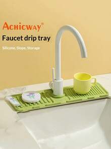 硅胶水槽排水垫，水龙头防溅罩，防霉厨房台面干燥垫，防滑台面垫 - 彩色 - 查看 3