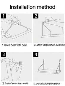 1 Stück (mit Zubehör) Regal für Trennwand, ohne Bohren nötig, schwebende Wandregal für Schlafzimmer, Arbeitszimmer, Wohnzimmer, Badezimmer, Küche, dekorative Wandmontage Aufbewahrungsregal Bücherregal