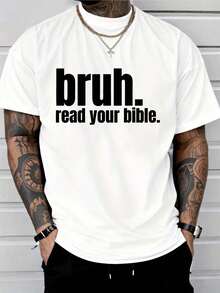 PAYEAH  Read Your Bible God Funny Modern ChristianChurch T-Shirt 100% Heavy Cotton T Shirt - 白色 - 查看 8