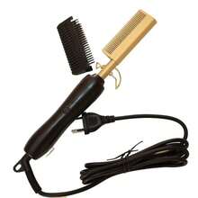 Hot Comb Eléctrico para Alisar y Desenredar, Peine Calentado de Alto Rendimiento para Cabello Rizado y Afro - Negro - Ver 2