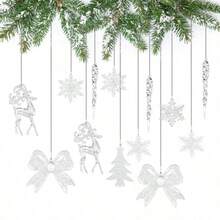 y50 Copos de Nieve Decorativos acrilicos para arbol de Navidad Copos de Nieve Colgantes para arbol de Navidad decoracion para Navidad - Transparente - View 1