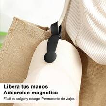 2 Piezas Clip para Sombreros Magntico, Clip Reutilizable para Sombreros Sujetar, Porttil Sombreros Complemento Equipaje Accesorios para Cartera/Rionera/Bolso, Viaje y Exterior - negro + silicona - Ver 4