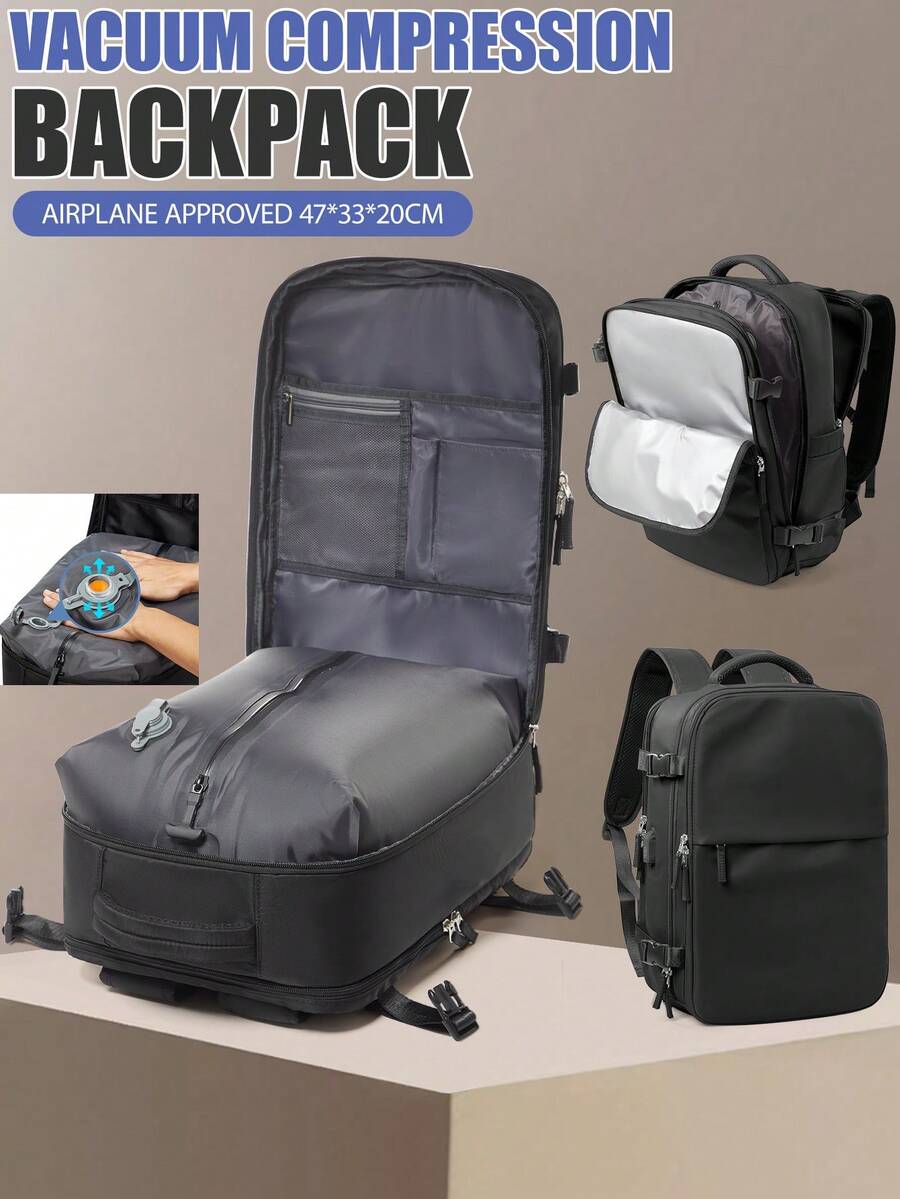 Unisex Laptop Backpack, Vacuum Compression Backpack, Multi-Functional Large Capacity Travel Backpack, Carry-On Backpack Compliant With Airline Standards, Wet And Dry Separation Independent Shoe Compartment Backpack, Travel Backpack For Kids And Adults - Multicolor - View 1
