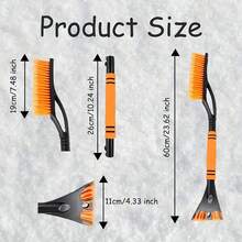 A 2-In -1 Snow Brush And Ice Scraper, Suitable For Car SUV, Telescopic Snow Removal Tool, With Ergonomic Foam Handle, Windshield Ice Scraper And Snow Brush Combination, Suitable For Winter Car Care, Vehicle Maintenance, Car Cleaning Accessories, Compact Design, Lightweight Tool, Sturdy Structure, High-Quality Scraper, Car Owner, SUV Driver,