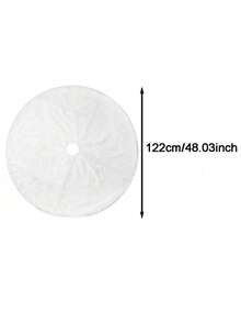 1pc Christmas Tree Skirt, Soft White Decorative Christmas Tree Skirt