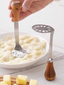 1pc Stainless Steel Potato Masher, Potato & Pumpkin Puree Maker, Home Cooking Food Masher Tool For Kitchen, Restaurant - Multicolor - View 6