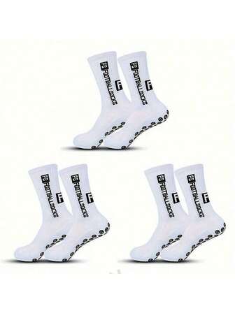 3 par halkfria atletiska strumpor för fotboll, cykling och löpning - Andningsbara, fukttransporterande, slitstarka strumpor med vadderad komfort för vandring och utomhusaktiviteter - För män och kvinnor - Lämpliga för sport och fitness - Utmärkt present till idrottare och friluftsentusiaster