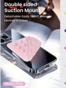 28个可重复使用的硅胶吸盘手机贴纸，八面船形吸盘手机支架，适用于汽车仪表盘、旅行、家居装饰、手机壳、浴室、圣诞礼物 - 彩色 - 查看 9