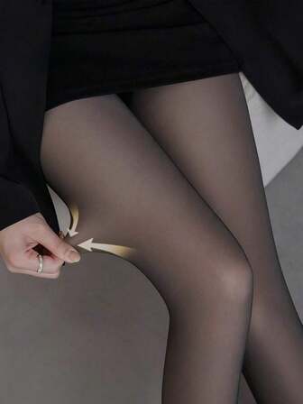 1双80克女士春秋季丝袜，保暖内衬连裤袜，性感半透明连裤袜，女士加厚保暖紧身裤，大码打底裤，秋冬季加厚绒毛保暖打底裤和连裤袜，冬季工作商务紧身裤