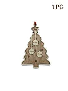 LICVIC Custom Christmas Decorations, Personalized Christmas Tree Decorations, Customized 1-7 Names Ornaments, Customizable Christmas Decor, Diy Ornaments, Christmas, Living Room Decor, Outdoor, Garden, Double-Layer Wooden Pendant, Christmas Crafts, Room Decor, Mom, Dad, Family,Elegant Living,Artful Living - Style a - View 18