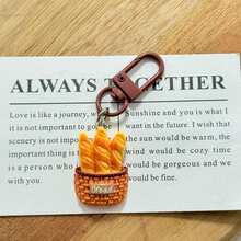 French Style Realistic Bread Keychain, Cute Miniature Food Pendant, Adorable Bag And Phone Hanging Charm, Creative Teen Girl Accessory, Fun DIY Decorative Key Ring - 法國麵包籃掛件 - 查看 6