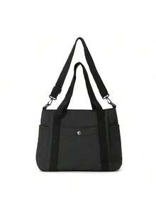 1pc/2pcs Large Capacity Canvas Tote Bag, Multi-Pocket Shoulder Bag, Reusable Shopping Bag, Comfortable Handle, Convenient To Carry, Suitable For Daily Use And Gifting, Portable Handbag For School, Work, Travel And Shopping - Multicolor - View 25