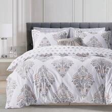 Comforter Twin Size, 600 Thread Count Cotton Yellow & Blue Damask With Taupe Brown Reversible Pattern, Down Bedding Set 2Pcs (Twin, White Damask), Twin Comforter - Patchwork Yellow - View 8