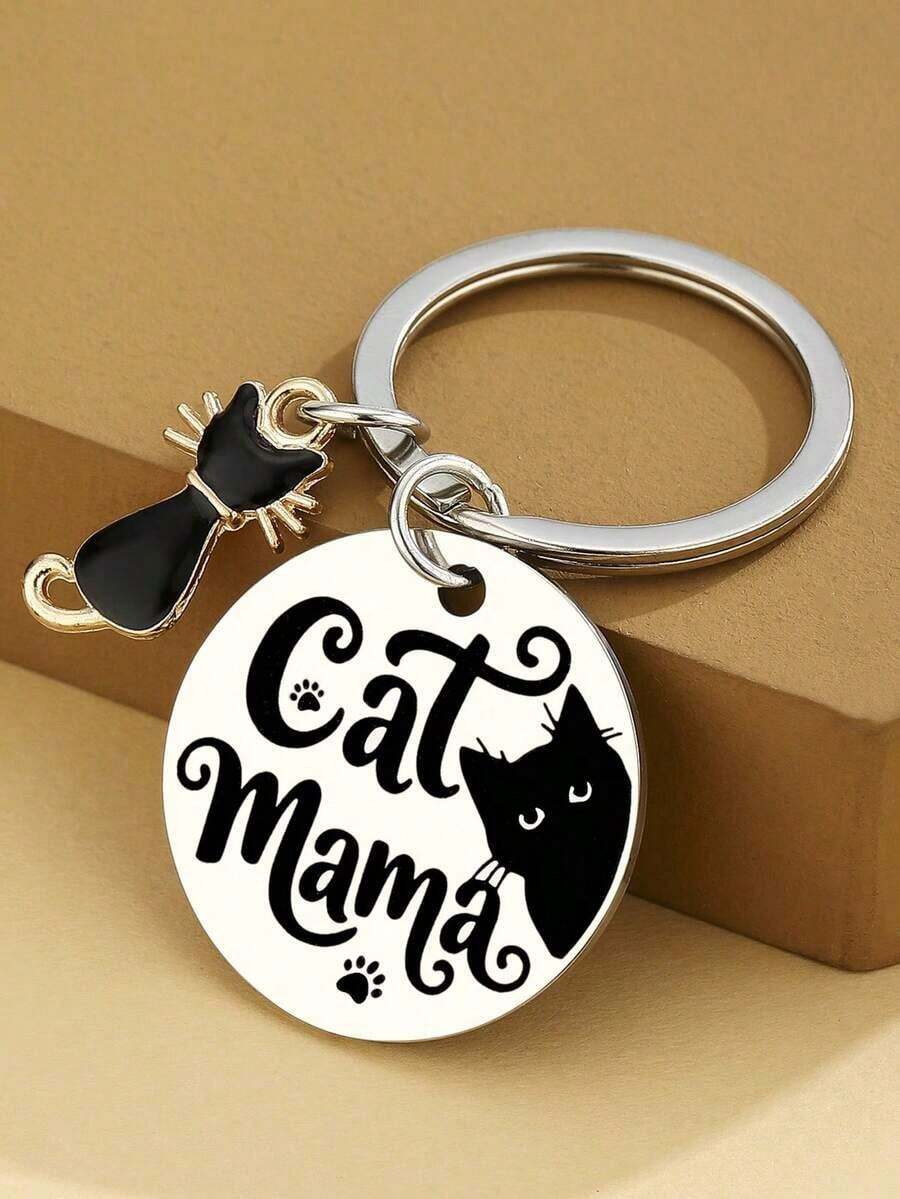 Cat Mom Gifts For Women Birthday Unique Black Cats Lover Gift For Women Girls Funny Halloween Cat Lady Keychain Gift Best Black Cats Mom Gifts For Mothers Day Christmas Halloween Birthday - Black - View 1
