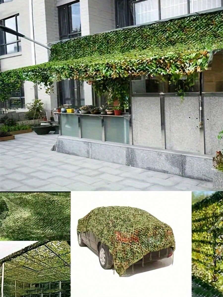 1pc/2*3m, 3*4m Outdoor Forest Hunting Camouflage Net, Camouflage Sunshade, Camouflage Net, Hiding Decoration, Concealment Net, Grass And Tree Camouflage Net, Camping Camouflage Net, Military Camouflage Sunshade Net For Hunting Vehicle, CS Camping Military Hunting Sports Shooting Curtain, Bedroom Ceiling Birthday Party Home Decor Net