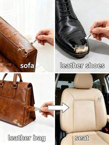 1 件 50 克皮革着色剂，黑白树脂材料，用于修复褪色、划痕、磨损的鞋面，配有涂抹海绵，适用于沙发、皮包、皮带、方向盘、黄色、红色、棕色、米色 - 酒紅色 - 查看 11