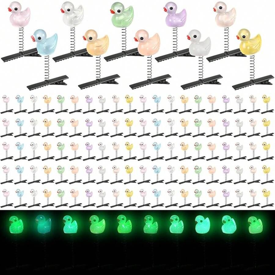 30 Pcs Glow Hair Clips Rave Hair Clips Women Music Festival Holiday Party Supplies (Duck)Valentine's Day NPVH - Duck - 查看 1
